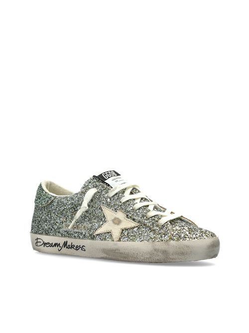 GOLDEN GOOSE SUPER STAR GLITTER PLATINUM GREEN Golden Goose | GWF00101F00805665224